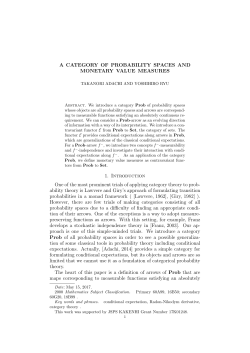 A CATEGORY OF PROBABILITY SPACES AND MONETARY