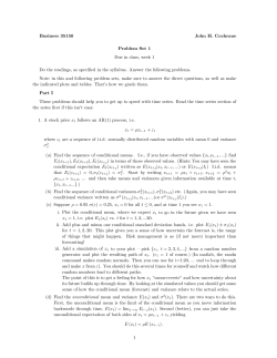 Business 35150 John H. Cochrane Problem Set 1 Due in class