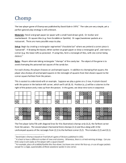 The two-player game of Chomp was published by David Gale in
