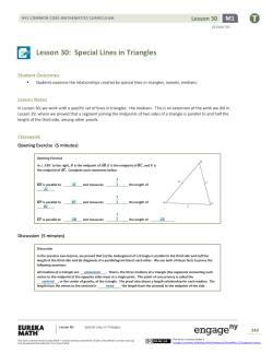 Geometry Module 1, Topic E, Lesson 30: Teacher Version