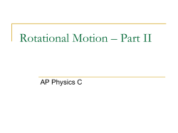 Rotational Motion &ndash; Part II