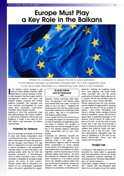 Europe Must Play a Key Role in the Balkans