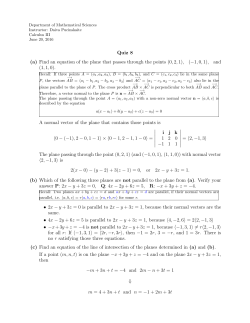 (a) Find an equation of the plane that passes through the