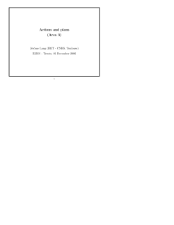 Actions and plans (Area 3)