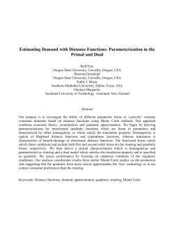 Estimating Demand with Distance Functions: Parameterization in the