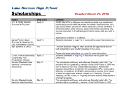 Lake Norman High School Scholarships Updated March 21, 2016