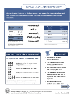 How much will a two-week, $500 payday loan