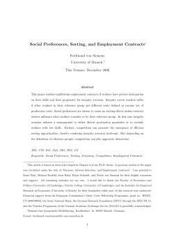 Social Preferences, Sorting, and Employment Contracts
