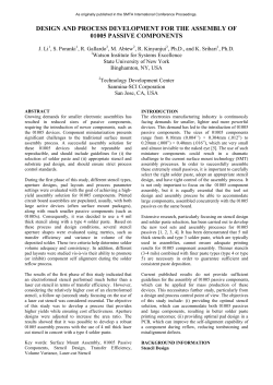 Design and Process Development for the Assembly