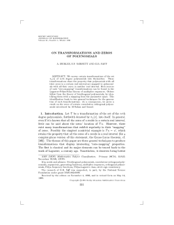 1. Introduction. Let T be a transformation of the set of