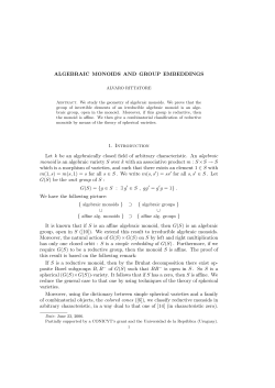 ALGEBRAIC MONOIDS AND GROUP EMBEDDINGS 1. Introduction