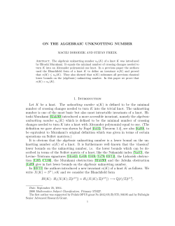ON THE ALGEBRAIC UNKNOTTING NUMBER 1. Introduction Let K