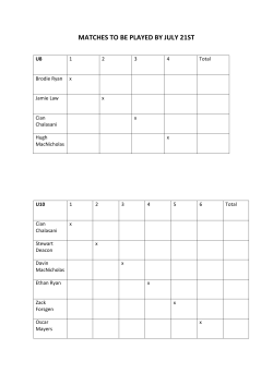 MATCHES TO BE PLAYED BY JULY 21ST