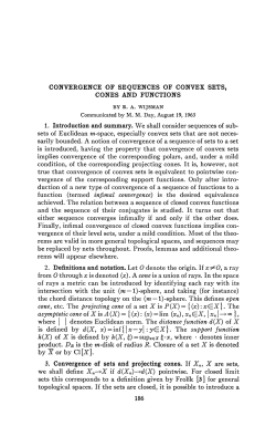 CONVERGENCE OF SEQUENCES OF CONVEX SETS, CONES