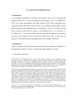 The Argument from Diaphanousness[*]
