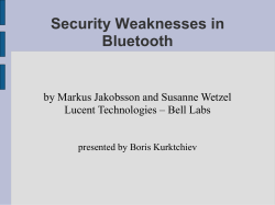 Bluetooth - cse.sc.edu