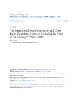 The International Joint Commission and Great Lakes Diversions