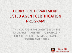 derry fire department listed agent certification