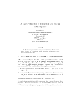 A characterization of normed spaces among metric spaces