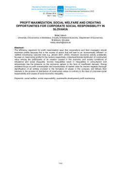 profit maximization, social welfare and creating