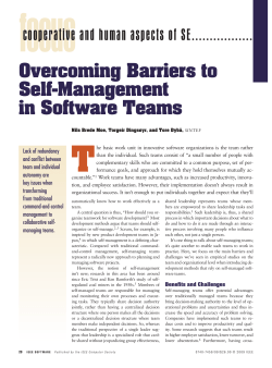 Overcoming Barriers to Self-Management in Software Teams