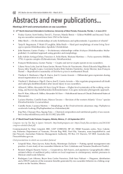 SPC Beche-de-mer Information Bulletin #35 - Abstracts