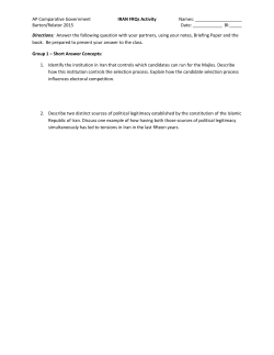 AP Comparative Government IRAN FRQs Activity Names: Barton