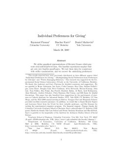 Individual Preferences for Giving