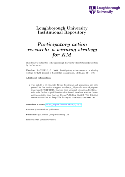 Participatory action research: a winning strategy for KM
