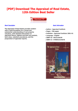 The Appraisal of Real Estate