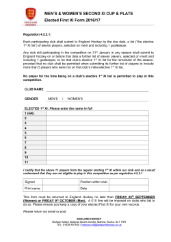 1st XI Elect Form