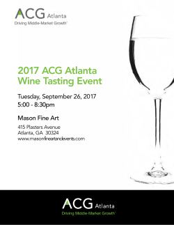 2017 ACG Atlanta Wine Tasting Sponsorship Guide