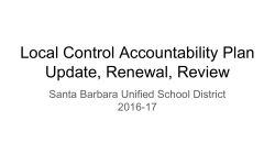 Local Control Accountability Plan Update, Renewal, Review