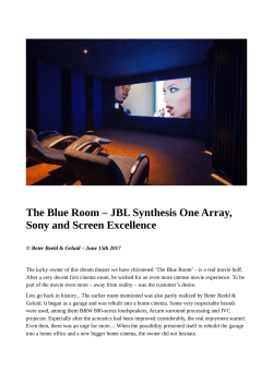 The Blue Room &ndash; JBL Synthesis One Array, Sony and Screen