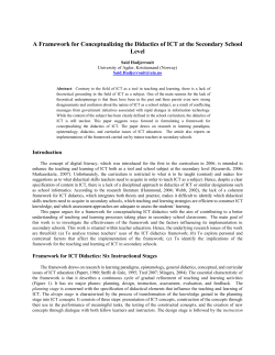 A Framework for Conceptualizing the Didactics of ICT at the
