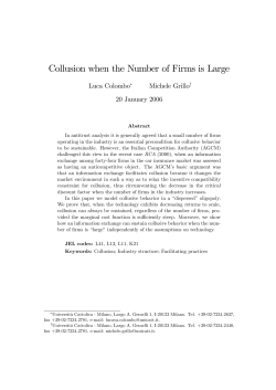 Collusion when the Number of Firms is Large