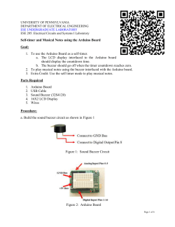 Self - Timer and Musical Notes using the Arduino board.