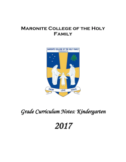 Kindergarten Term 2 Overview - Maronite College of the Holy Family