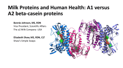 Milk Proteins and Human Health: A1 versus A2 beta