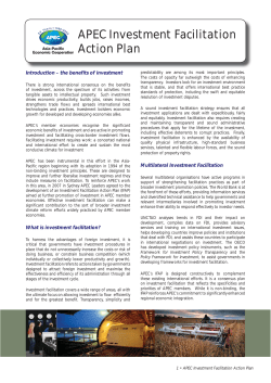 APEC Investment Facilitation Action Plan - Asia