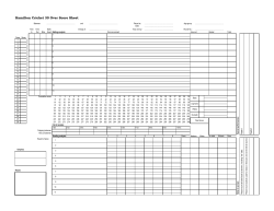 Hamilton Cricket 30 Over Score Sheet