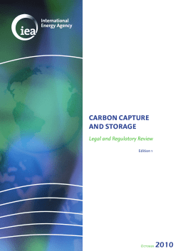 Carbon Capture and Storage: Legal and Regulatory Review Edition 1