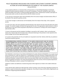 policy regarding procedures for students and others to report