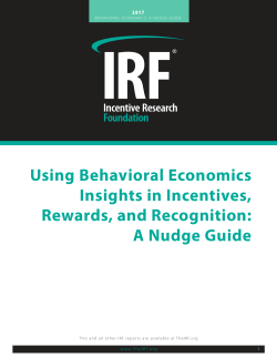 Using Behavioral Economics Insights in Incentives, Rewards, and