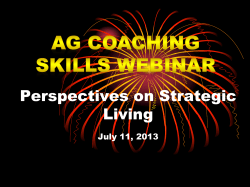 Perspectives on Strategic Living