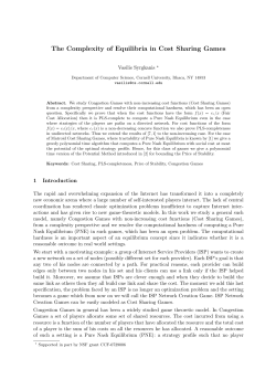 The Complexity of Equilibria in Cost Sharing Games