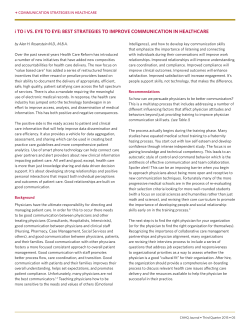 i TO i VS. EYE TO EYE: BEST STRATEGIES TO IMPROVE