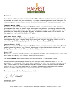 Presenting Sponsor - $5,000 Main Course Sponsor