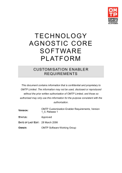 OMTP Customisation Enabler v1.0