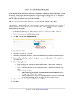 How to create random quiz sections